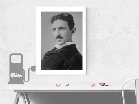 Nikola Tesla Elektroauto Auto Till Porträt