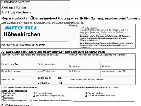 Reparatur Kosten Uebernahme Muenchen 0