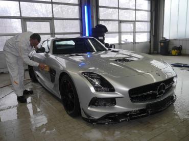 Handwaesche Lackaufbereitung Muenchen Mercedes Sls 01